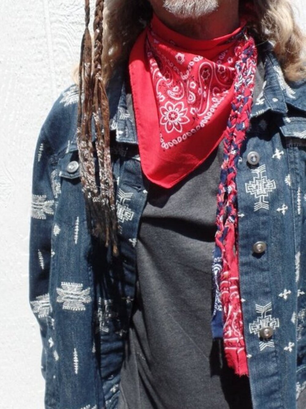 Hand Crated Bandana HANG LOOSE Swag *DETACHABLE SWAG* RED